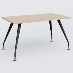 [Pas de famille] - [Pas de sous famille] - K5 plan droit 140*80 cm. Plateau Hêtre et pietement Noir Mat avec base chromé.