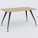 K5 plan droit 140*80 cm. Plateau Chêne naturel et pietement Noir Mat avec base chromé.