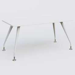 [Pas de famille] - [Pas de sous famille] - K5 plan droit 160*80 cm. Plateau Blanc et pietement Blanc avec base chromé.