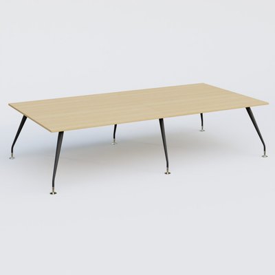[Pas de famille] - [Pas de sous famille] - K5 table bench 320*165 cm. Plateau Chêne clair et pietement Noir Mat avec base chromé.