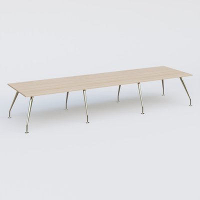 [Pas de famille] - [Pas de sous famille] - K5 table bench 420*120 cm. Plateau Hêtre et pietement Chrome avec base chromé.