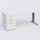 K1 Plateau droit 160x80 avec caisson porteur sous plateau mélamine à gauche. Plateau Blanc et pietement Aluminium