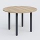 Table ronde diametre 120 cm avec quatres pieds fixes. Plateau Chêne naturel et pietement Anthracite