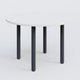 Table ronde diametre 120 cm avec quatres pieds fixes. Plateau Blanc et pietement Anthracite