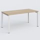 K7 plan droit 160*80 sur pieds fixe. Plateau Chêne naturel et pietement Blanc