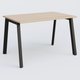 K8 plan droit 120*80 sur pieds fixe. Plateau Hêtre et pietement Noir Grainé