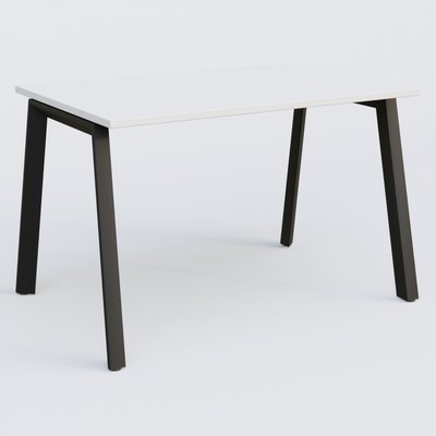 [Pas de famille] - [Pas de sous famille] - K8 plan droit 120*80 sur pieds fixe. Plateau Blanc et pietement Noir Grainé
