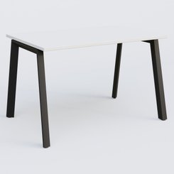 [Pas de famille] - [Pas de sous famille] - K8 plan droit 120*80 sur pieds fixe. Plateau Blanc et pietement Noir Grainé