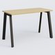 K8 plan droit 120*60 sur pieds fixe. Plateau Chêne clair et pietement Noir Grainé