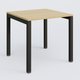 K3 Plateau droit 80x80 pieds fixe. Plateau Chêne clair et pietement Noir Grainé.