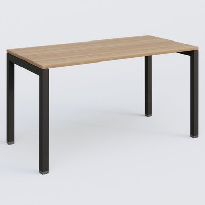 [Pas de famille] - [Pas de sous famille] - K3 Plateau droit 140x70 pieds fixe. Plateau Noyer et pietement Noir Grainé.