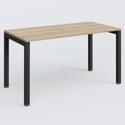 [Pas de famille] - [Pas de sous famille] - K3 Plateau droit 140x70 pieds fixe. Plateau Chêne naturel et pietement Noir Grainé.