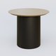 Table Basse Fashion Styl piètement colonne en métal D-26cm et plateau bois. Plateau Chêne et pietement Noir (RAL 9005).