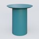 Table Basse Fashion Styl piètement colonne en métal D-26cm et plateau bois. Plateau Bleu Petrole (RAL 5025) et pietement Bleu Petrole (RAL 5025).