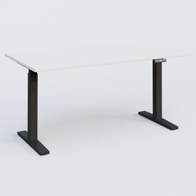 [Pas de famille] - [Pas de sous famille] - Poste solo 160*80 réglable en hauteur éléctriquement de 70-120 cm gamme KPro2. Plateau Blanc et pietement Noir.