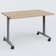 Table abattante gamme Design 120*80 cm. Plateau Chêne naturel et pietement Aluminium.
