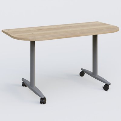[Pas de famille] - [Pas de sous famille] - Module d'extrémité pour table abattante gamme Design 145*70 cm. Plateau Chêne naturel et pietement Aluminium.