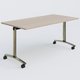 Table abattante gamme Arca 160-80 cm. Plateau Acacia et pietement Chrome.
