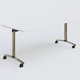 Table abattante gamme Arca 180-80 cm. Plateau Blanc et pietement Chrome.