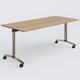 Table abattante gamme Arca 180-80 cm. Plateau Noyer et pietement Chrome.