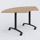 Module 1/4 de couronne pour table abattante gamme Arca 120-120 cm. Plateau Noyer et pietement Noir.
