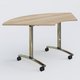 Module 1/4 de couronne pour table abattante gamme Arca 120-120 cm. Plateau Chêne naturel et pietement Chrome.