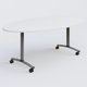 Table ovale gamme Arca 200-110 cm. Plateau Blanc et pietement Aluminium.
