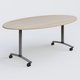 Table ovale gamme Arca 200-110 cm. Plateau Acacia et pietement Aluminium.