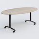 Table ovale gamme Arca 200-110 cm. Plateau Acacia et pietement Noir.