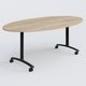 Table ovale gamme Arca 200-110 cm. Plateau Chêne naturel et pietement Noir.