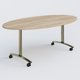 Table ovale gamme Arca 200-110 cm. Plateau Chêne naturel et pietement Chrome.