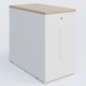 Tour de rangement hauteur de bureau 72 cm position à droite. Caisson Acacia et top de finition Blanc.