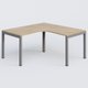 Bureau compact L 160/160 P 80/80 gamme K3. Plateau Chêne naturel et pietement Aluminium.