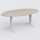 Table de réunion pietement K2 plateau 200-110 cm. Plateau Acacia et pietement Blanc.