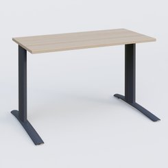 Gamme K1 - Plans droits - K1 Plateau droit 120x60 pieds fixe. Plateau Acacia et pietement Anthracite