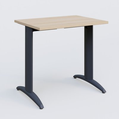 Gamme K2 - Plans droits - K2 Plateau droit 80x60 pieds fixe. Plateau Hêtre et pietement Anthracite.