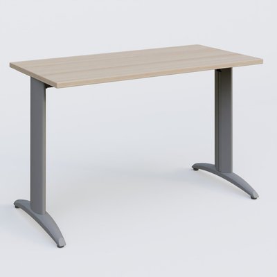 Gamme K2 - Plans droits - K2 Plateau droit 120x60 pieds fixe. Plateau Acacia et pietement Aluminium.