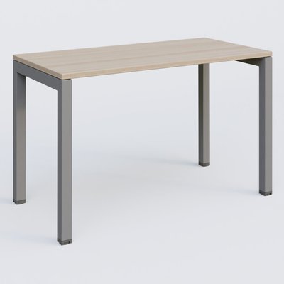 Gamme K3 - Plans droits - K3 Plateau droit 120x60 pieds fixe. Plateau Acacia et pietement Aluminium.