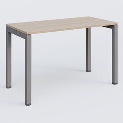 Gamme K3 - Plans droits - K3 Plateau droit 120x60 pieds fixe. Plateau Acacia et pietement Aluminium.