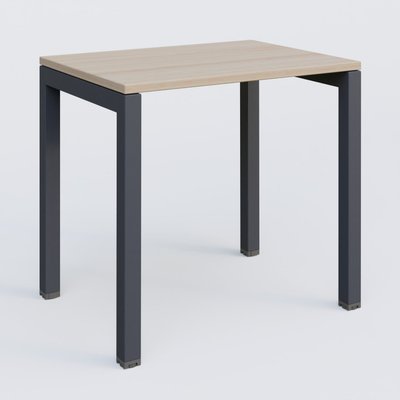 Gamme K3 - Plans droits - K3 Plateau droit 80x60 pieds fixe. Plateau Acacia et pietement Anthracite.