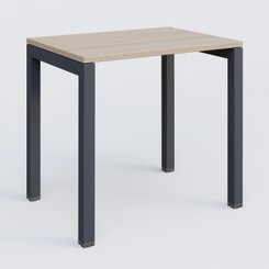 Gamme K3 - Plans droits - K3 Plateau droit 80x60 pieds fixe. Plateau Acacia et pietement Anthracite.