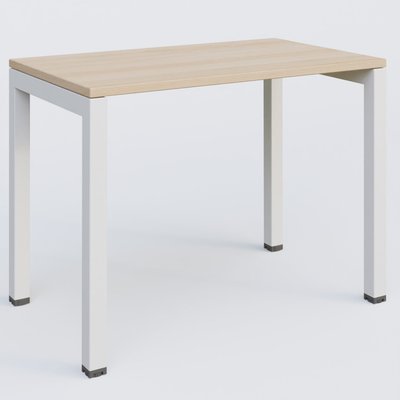 Gamme K3 - Plans droits - K3 Plateau droit 100x60 pieds fixe. Plateau Hêtre et pietement Blanc.