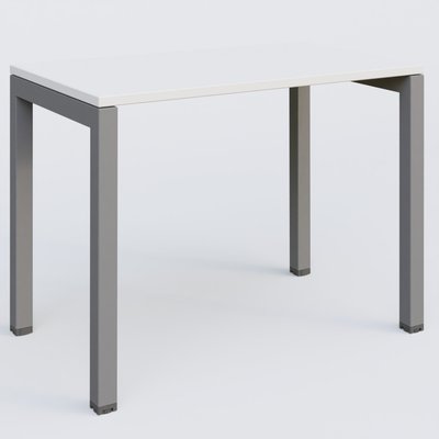 Gamme K3 - Plans droits - K3 Plateau droit 100x60 pieds fixe. Plateau Blanc et pietement Aluminium.