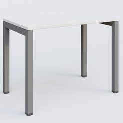 Gamme K3 - Plans droits - K3 Plateau droit 100x60 pieds fixe. Plateau Blanc et pietement Aluminium.