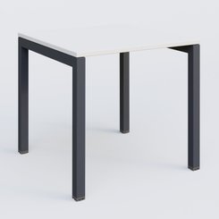 Gamme K3 - Plans droits - K3 Plateau droit 80x80 pieds fixe. Plateau Blanc et pietement Anthracite.