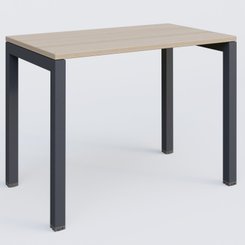 Gamme K3 - Plans droits - K3 Plateau droit 100x60 pieds fixe. Plateau Acacia et pietement Anthracite.