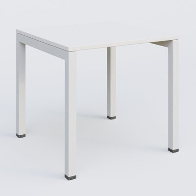 Gamme K3 - Plans droits - K3 Plateau droit 80x80 pieds fixe. Plateau Blanc et pietement Blanc.