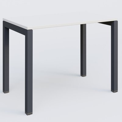 Gamme K3 - Plans droits - K3 Plateau droit 100x60 pieds fixe. Plateau Blanc et pietement Anthracite.