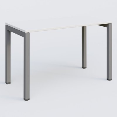 Gamme K3 - Plans droits - K3 Plateau droit 120x60 pieds fixe. Plateau Blanc et pietement Aluminium.