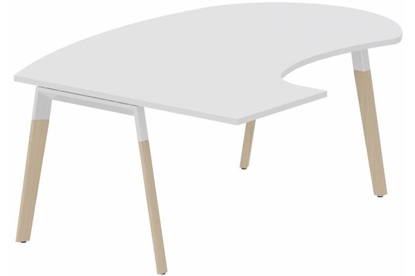 Gamme K8 Wood - Plans compacts  - K8Wood Plan compact 90° asymétrique Manager 190x141x104/60cm sur pied de soutien - retour à gauche